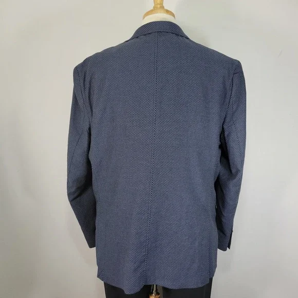 Joseph Abboud Men's Sport Coat Blazer Two Button Navy Polka Dots‎ Size XXL